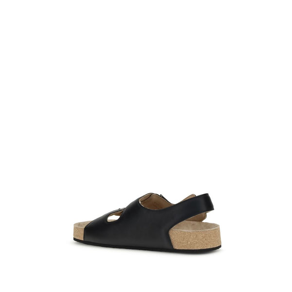 Schwarze Kalbsleder Bos Taurus Sandalen