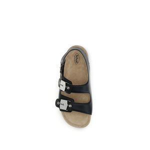 Schwarze Kalbsleder Bos Taurus Sandalen