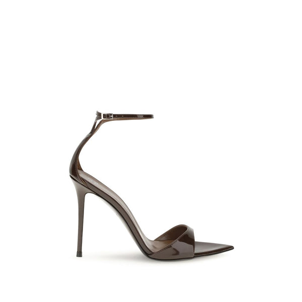 Schwarze Leder-Stilettos mit Absatz