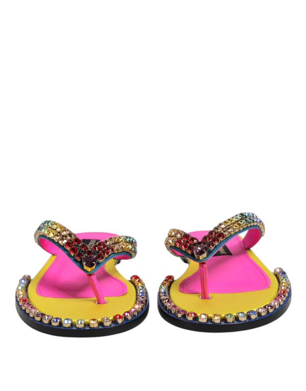 Multicolor Strass Flip Flop Flache Sandalen Schuhe