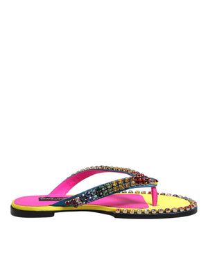 Multicolor Strass Flip Flop Flache Sandalen Schuhe