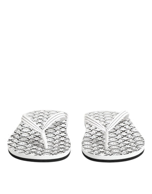 Schwarz Weiß Logo Beachwear Flats Slipper Schuhe