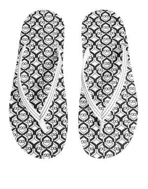 Schwarz Weiß Logo Beachwear Flats Slipper Schuhe