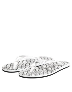 Schwarz Weiß Logo Beachwear Flats Slipper Schuhe