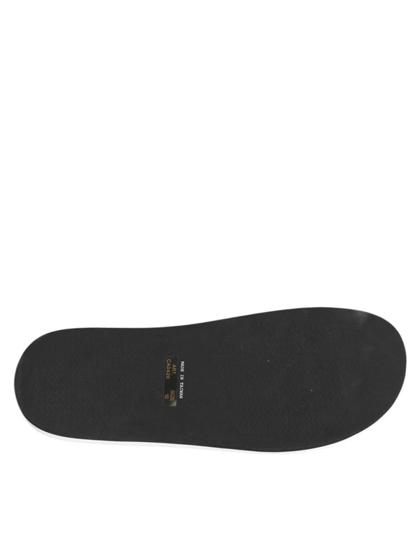 Schwarz Weiß Logo Beachwear Flats Slipper Schuhe