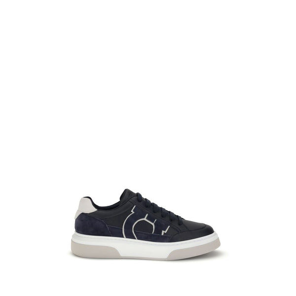 Dunkelblaue Kalbshaut Bos Taurus Sneakers mit niedrigem Schaft