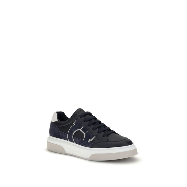 Dunkelblaue Kalbshaut Bos Taurus Sneakers mit niedrigem Schaft