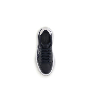 Dunkelblaue Kalbshaut Bos Taurus Sneakers mit niedrigem Schaft