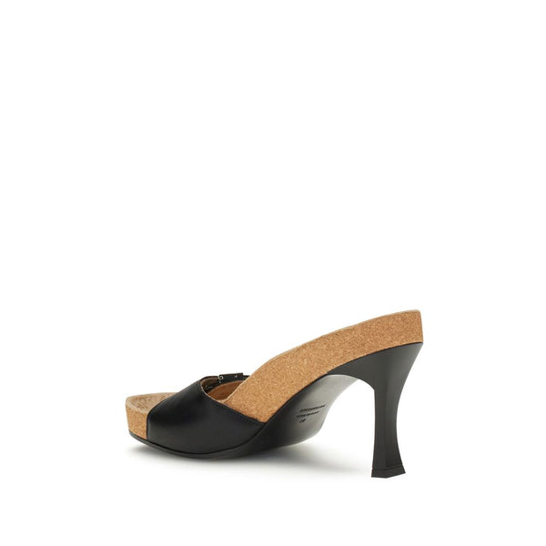 Schwarze Kalb-Leder Bos Taurus Stilettosandalen
