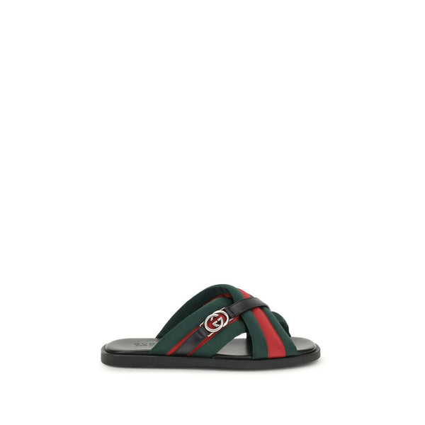 Schwarze Polyamid-Sandalen
