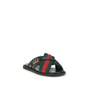 Schwarze Polyamid-Sandalen