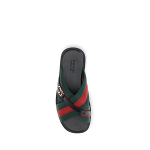 Schwarze Polyamid-Sandalen