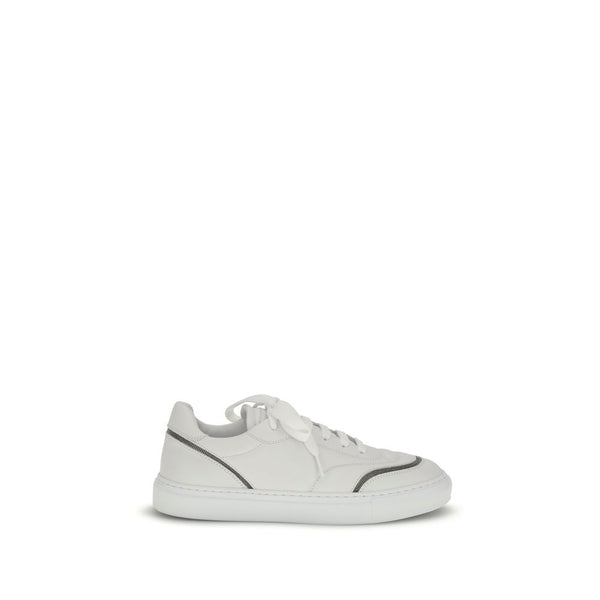 Weiße Kalbshaut Bos Taurus Sneakers mit niedrigem Schaft