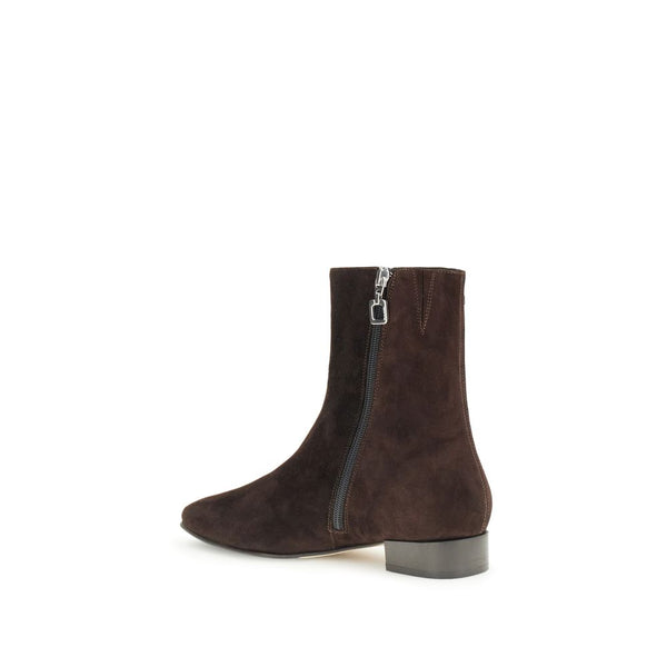 Braune Leder-Knöchelstiefel