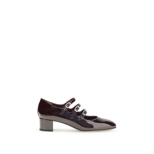 Braune Leder-Pumps mit mittlerem Absatz