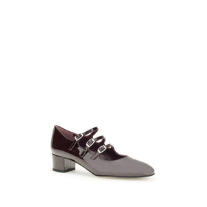 Braune Leder-Pumps mit mittlerem Absatz
