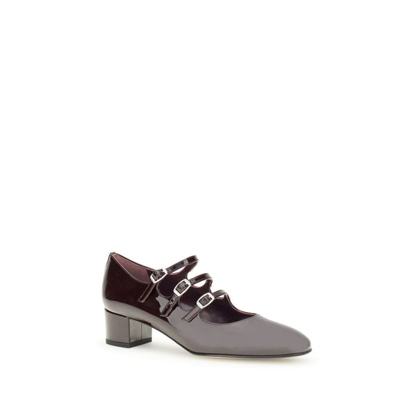 Braune Leder-Pumps mit mittlerem Absatz