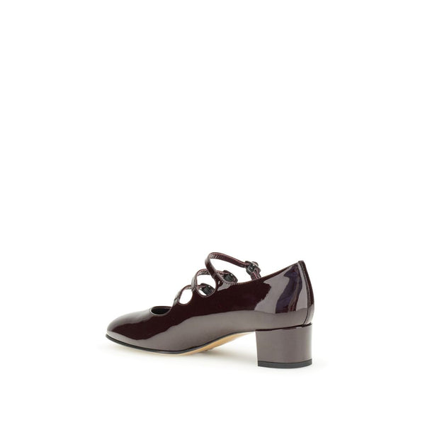 Braune Leder-Pumps mit mittlerem Absatz