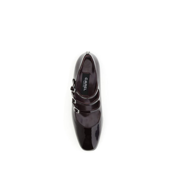 Braune Leder-Pumps mit mittlerem Absatz