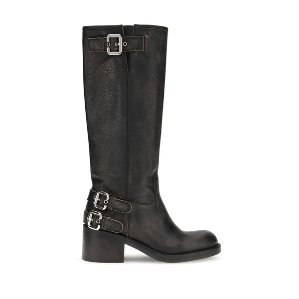 Schwarze Kalbshaut Bos Taurus Schnürstiefel