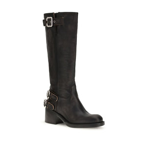 Schwarze Kalbshaut Bos Taurus Schnürstiefel