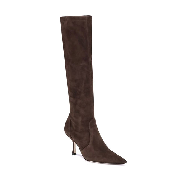 Braune Stiefel aus Kalbshaut Bos Taurus mit hohem Absatz