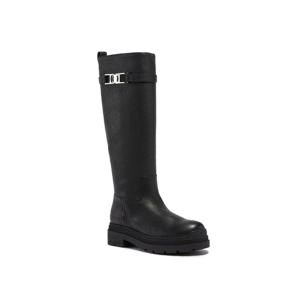 Schwarze Stiefeletten aus Kalbsleder mit Schnürung