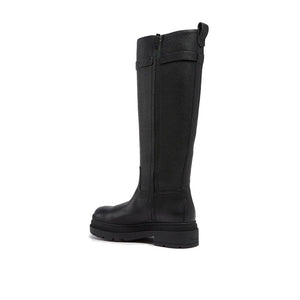 Schwarze Stiefeletten aus Kalbsleder mit Schnürung