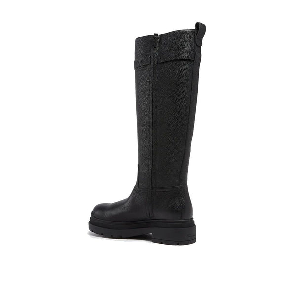 Schwarze Stiefeletten aus Kalbsleder mit Schnürung