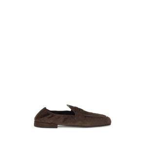 Braune Ovis Aries Aries Slip-On Loafer aus Lammleder