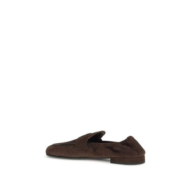 Braune Ovis Aries Aries Slip-On Loafer aus Lammleder