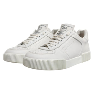 Weiß Miami Leder Low Top Männer Turnschuhe Schuhe