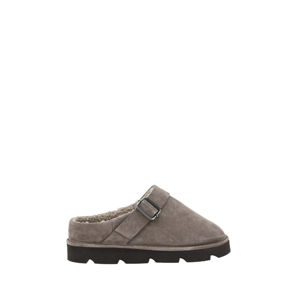 Elegante Graue Kalbshaut Bos Taurus Clogs