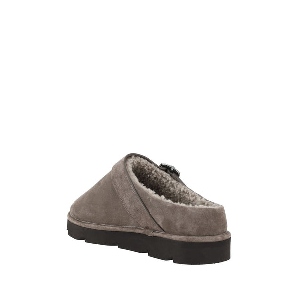 Elegante Graue Kalbshaut Bos Taurus Clogs