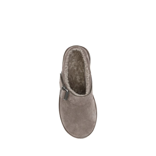 Elegante Graue Kalbshaut Bos Taurus Clogs