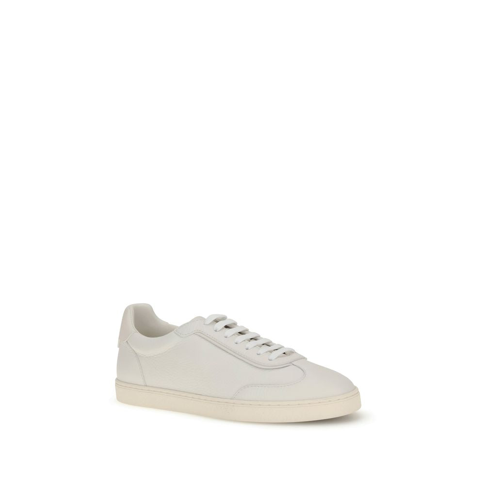 Weiße Gummisohle Sneakers mit niedrigem Schaft