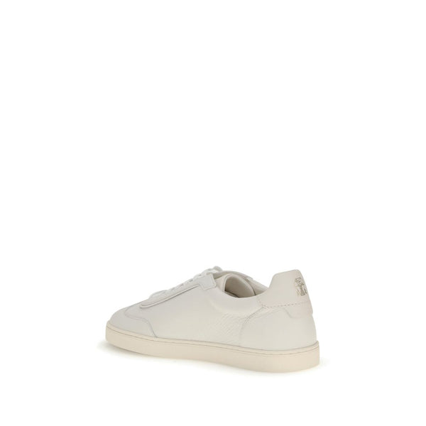 Weiße Gummisohle Sneakers mit niedrigem Schaft