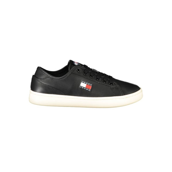 Schwarzes Leder Damen Sneaker