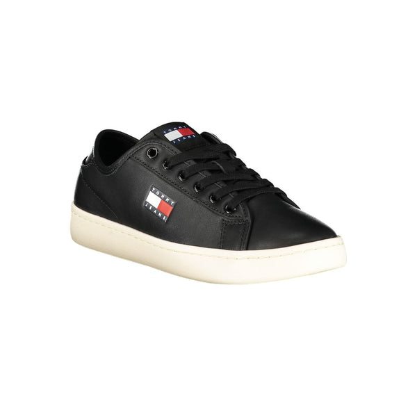 Schwarzes Leder Damen Sneaker