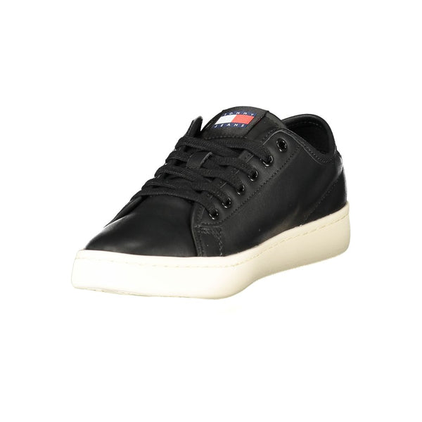 Schwarzes Leder Damen Sneaker