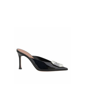 Schwarze Leder-Mules