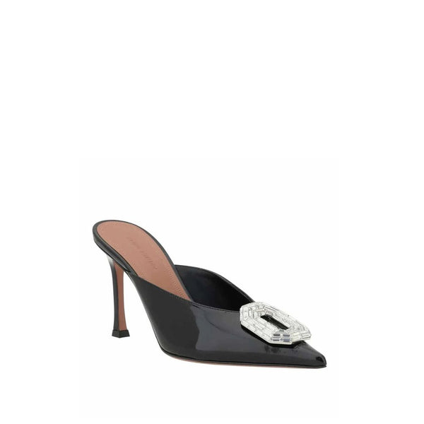 Schwarze Leder-Mules