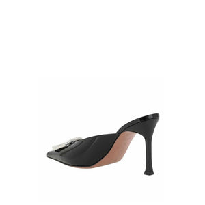 Schwarze Leder-Mules