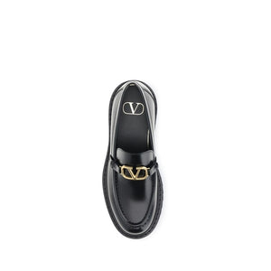 Elegante Schwarze Leder-Loafer zum Hineinschlüpfen