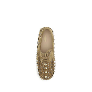 Beigefarbene Kalbshaut Bos Taurus Slip-On Loafer