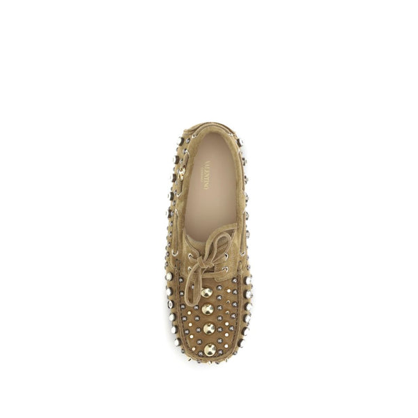 Beigefarbene Kalbshaut Bos Taurus Slip-On Loafer