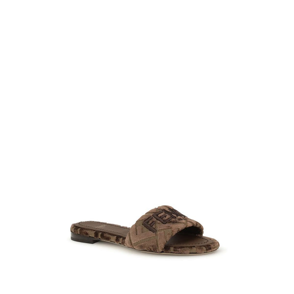 Braune Viskose-Sandalen