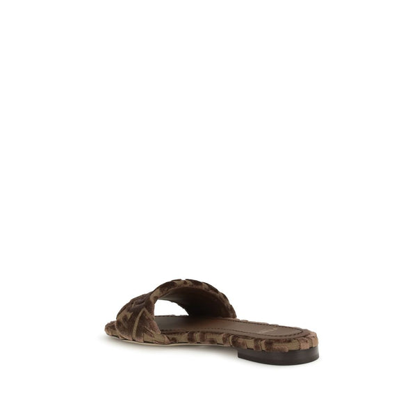 Braune Viskose-Sandalen