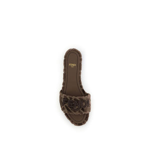 Braune Viskose-Sandalen