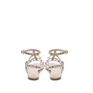 Beige Sandalen aus Kalbsleder